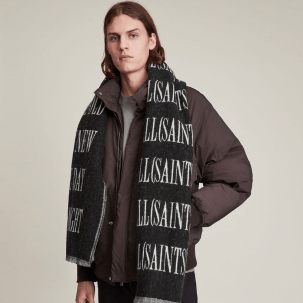 All Saints Woven Wool Scarf Unisex